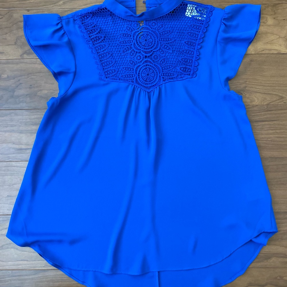 Woman’s blue blouse